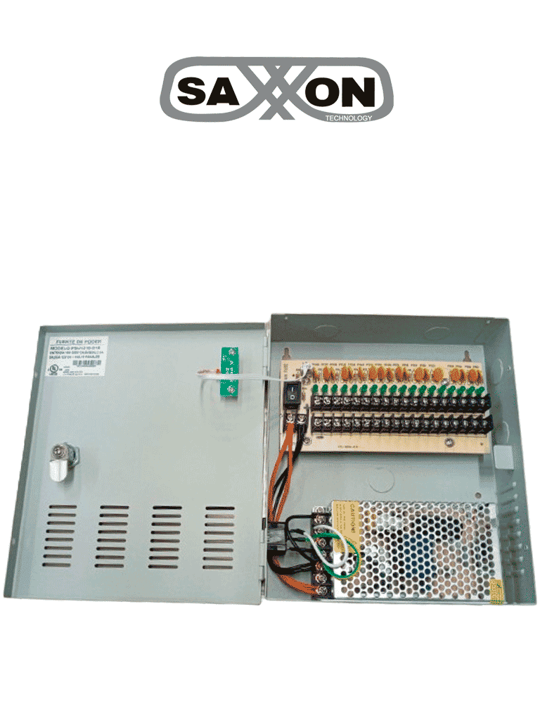 SAXXON PSU1210D18 – Fuente de Poder de 12 vcd 10 Amperes Para 18 Camar