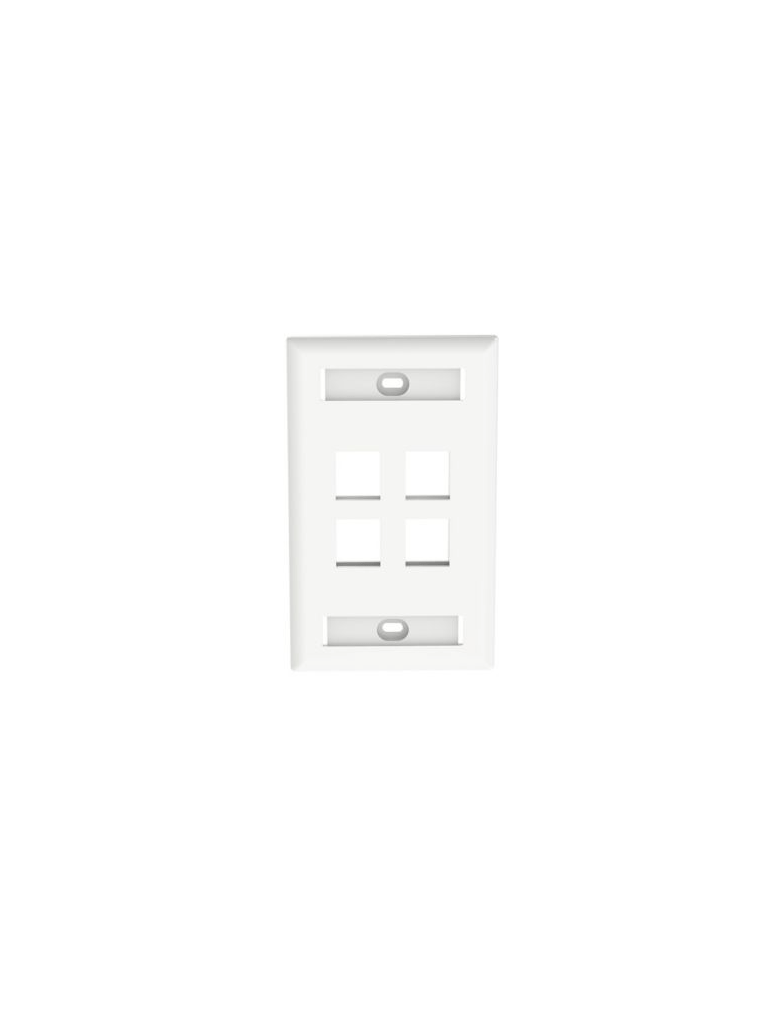 PANDUIT NK4FWHY – Faceplate de pared 4 puertos Color Blanco La placa f PANDUIT NK4FWHY – Faceplate de pared 4 puertos Color Blanco La placa f