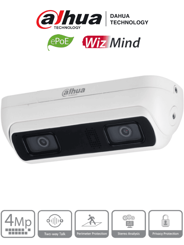 DAHUA IPC-HDW8441X-BV-3D – Cámara Stereo 3D IP con IA de Análisis de C
