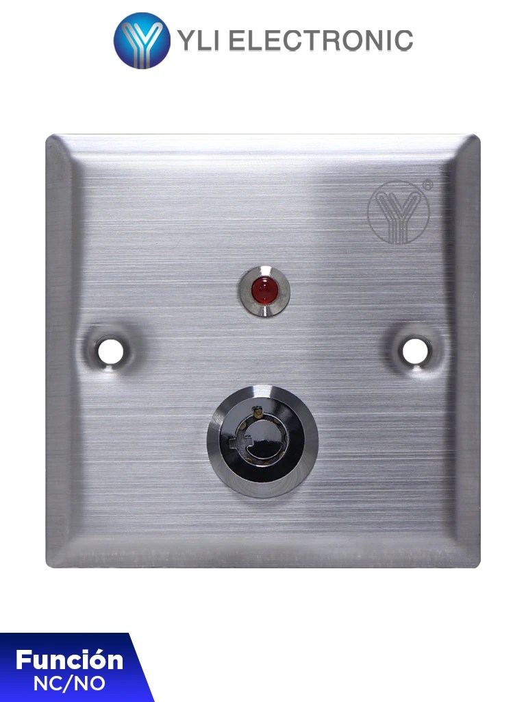 YLI YKS850LS – Botón Liberador de Llave, Indicador LED, Acero Inoxidab YLI YKS850LS – Botón Liberador de Llave, Indicador LED, Acero Inoxidab