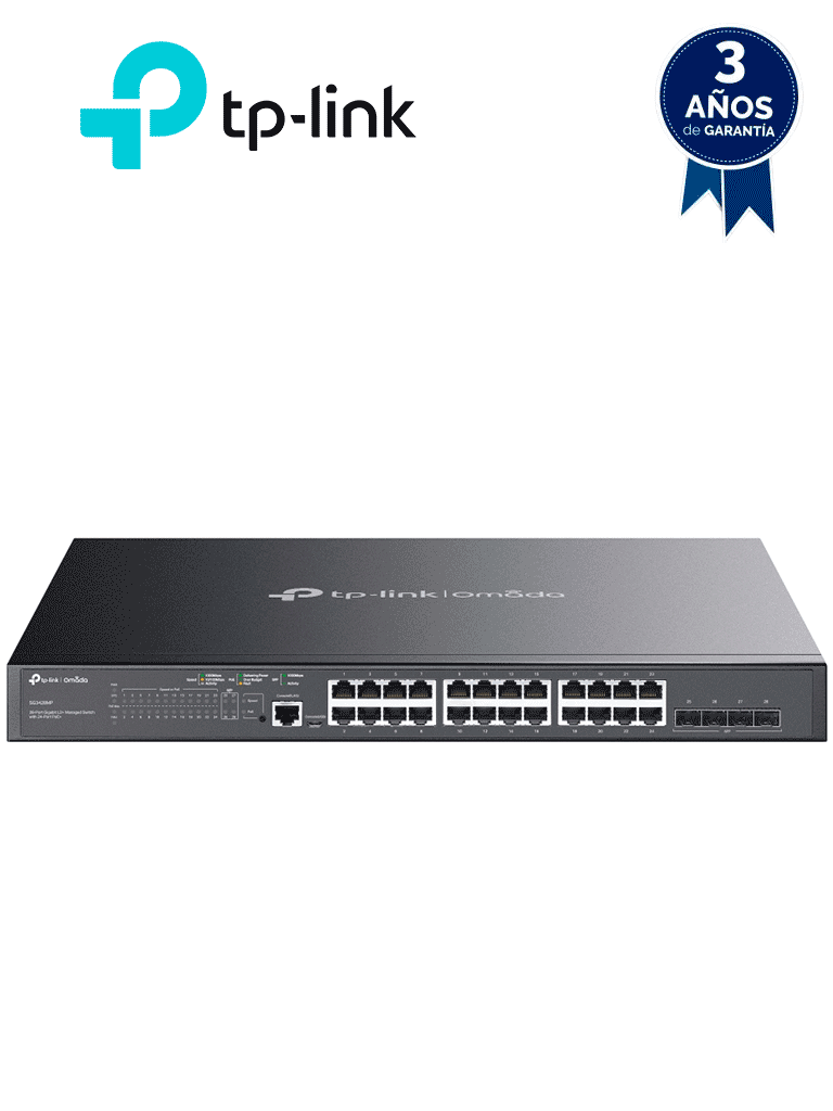 TP-LINK SG3428MP – Switch L2+ Omada PoE+ con 24 puertos PoE+ 10 100 10