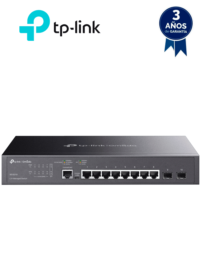 TP-LINK SG3210 – Switch JetStream administrable con 8 puertos 10 100 1