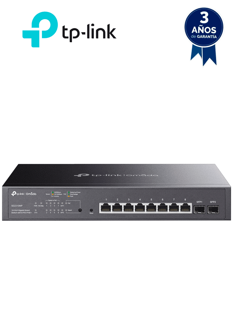 TP-LINK SG2210MP – Switch JetStream SDN administrable con 8 puertos 10