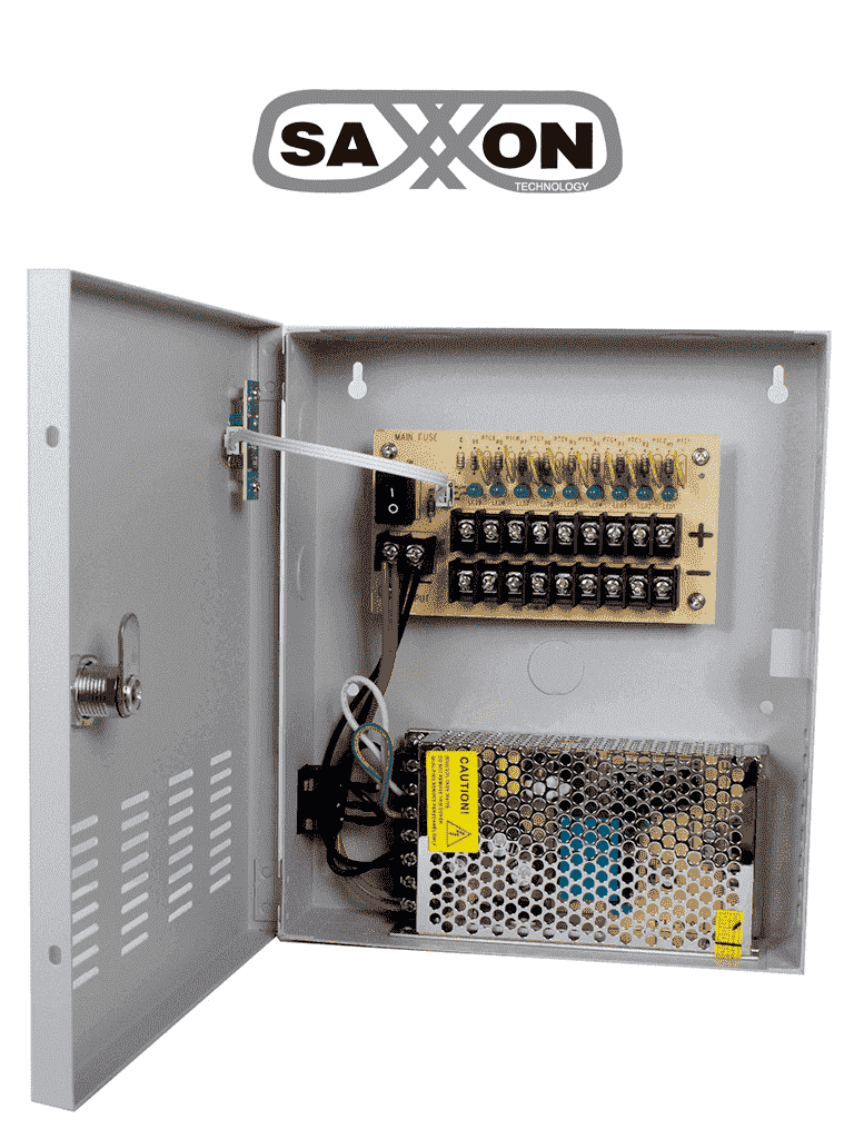 SAXXON PSU1210D9 – Fuente de Poder de 12 vcd 10 Amperes Para 9 Camaras