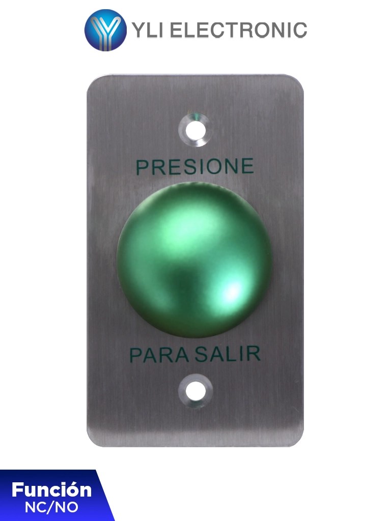 YLI PBK818A – Botón de Salida Tipo Hongo, Carcasa de Acero Inoxidable