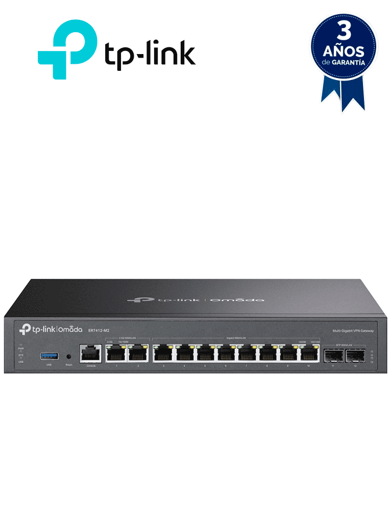 TP-LINK ER7412-M2 – Router VPN Omada Multi-Gigabit , 2 puertos WAN LAN