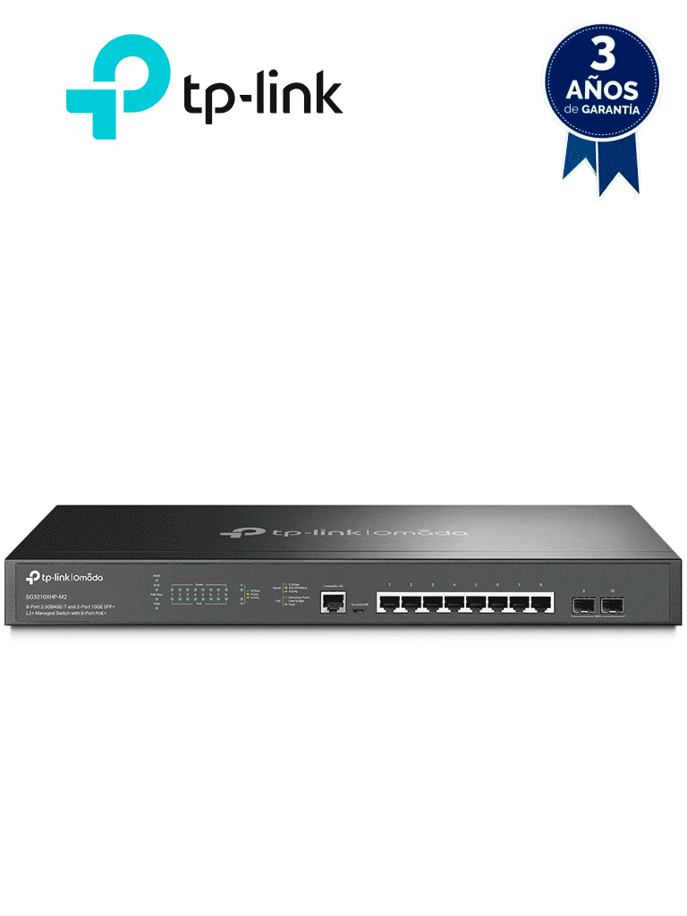 TP-LINK – TL-SG3210XHP-M2 – Switch Administrable, 8 Puertos PoE. TPL37