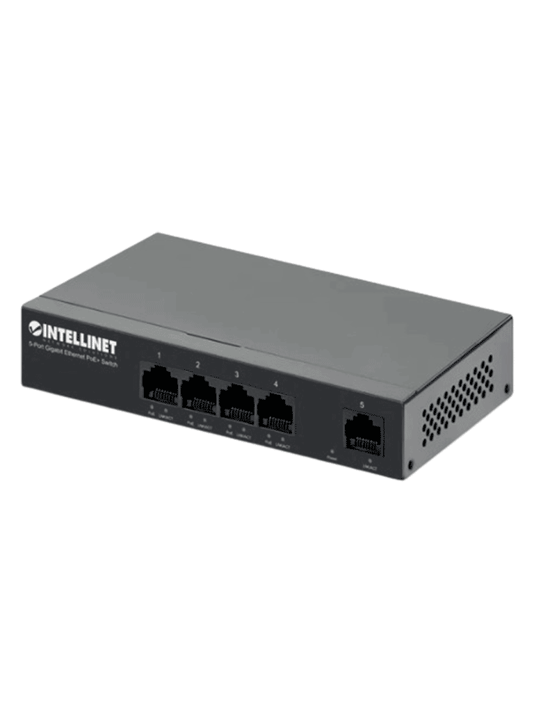 Intellinet – 561792 Switch PoE+ con 5 puertos Gigabit I MBFIN. ITL3720