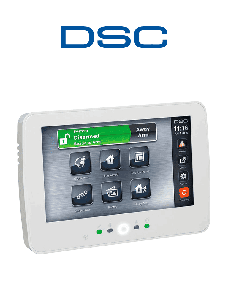 DSC HS2TCHPN – Teclado Cableado de Pantalla Táctil de 7’’ con Lector d