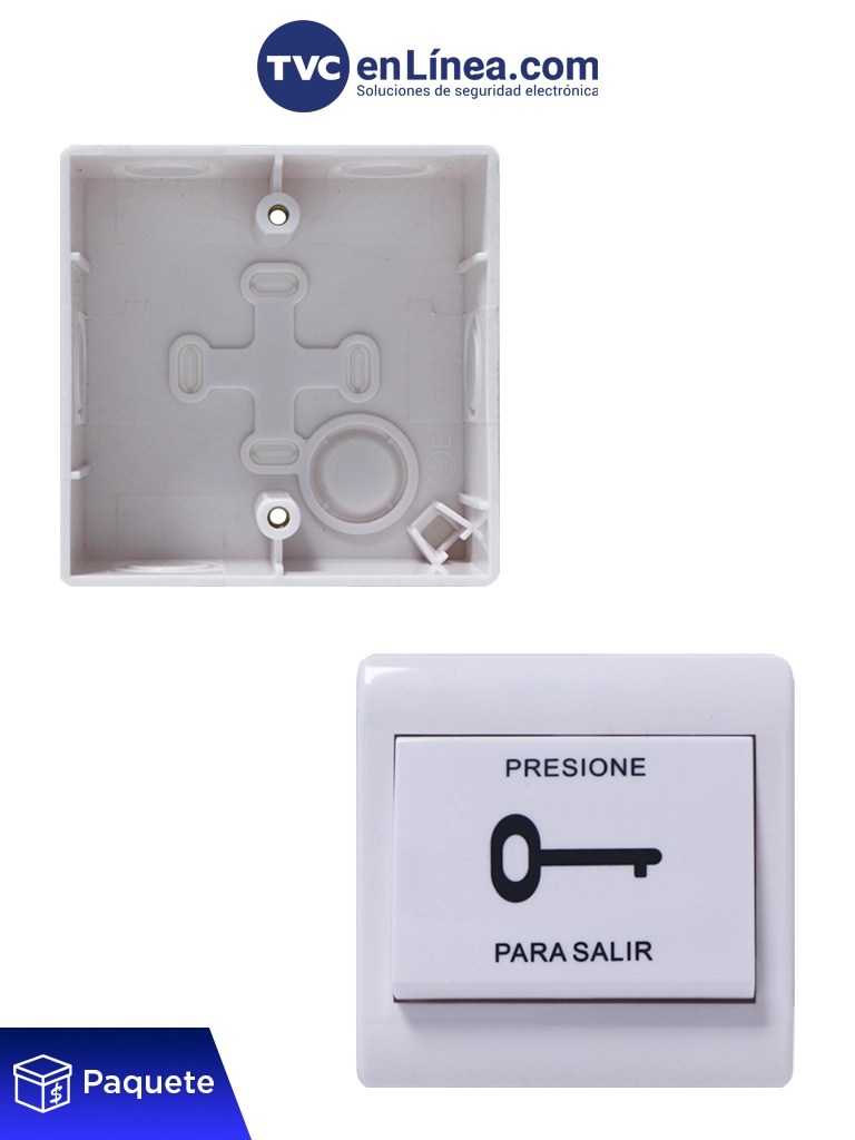 YLI PBK812PAK – Paquete con Botón de Salida Mecánico y Caja de Montaje