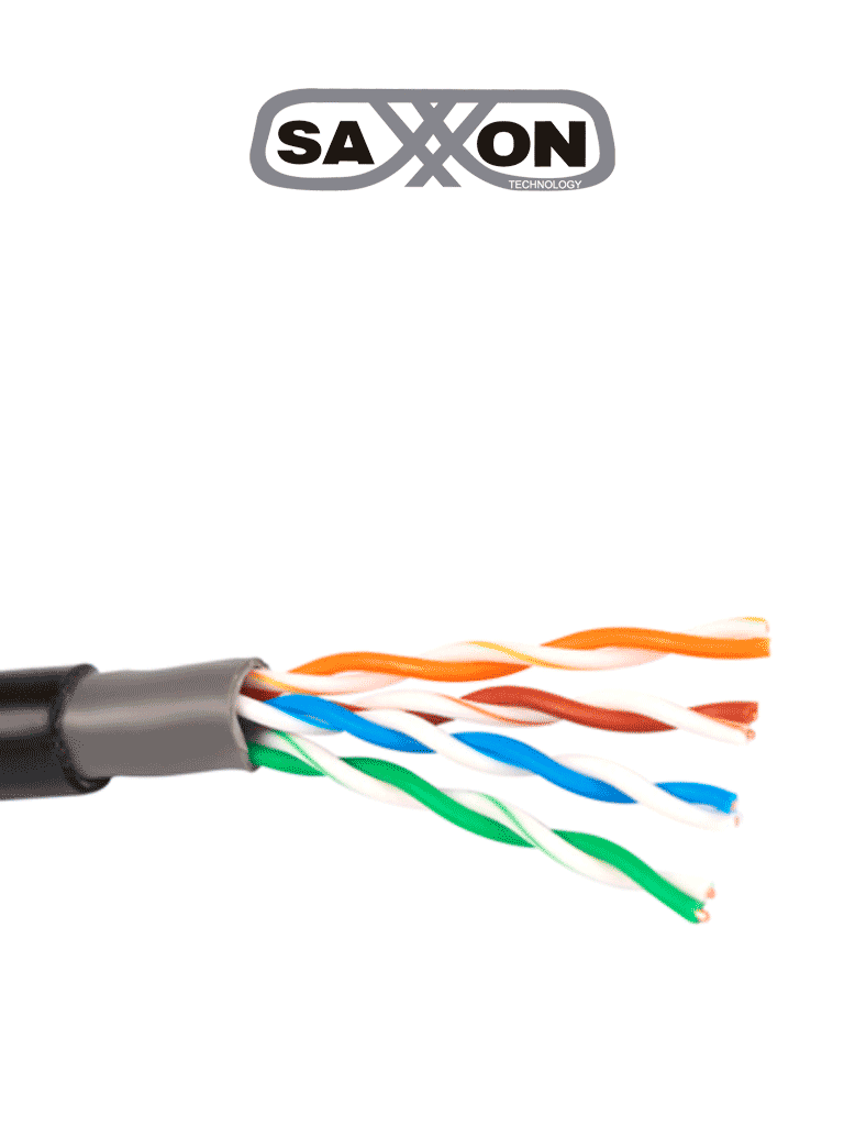 SAXXON OUTP5ECCAEXT – Cable UTP CCA, categoría 5E, color negro, 305 me