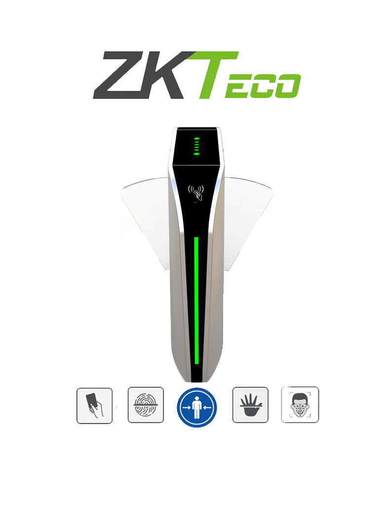 ZKTECO FBL320 – Barrera Peatonal Central Retraible Acero SUS304 Aleta