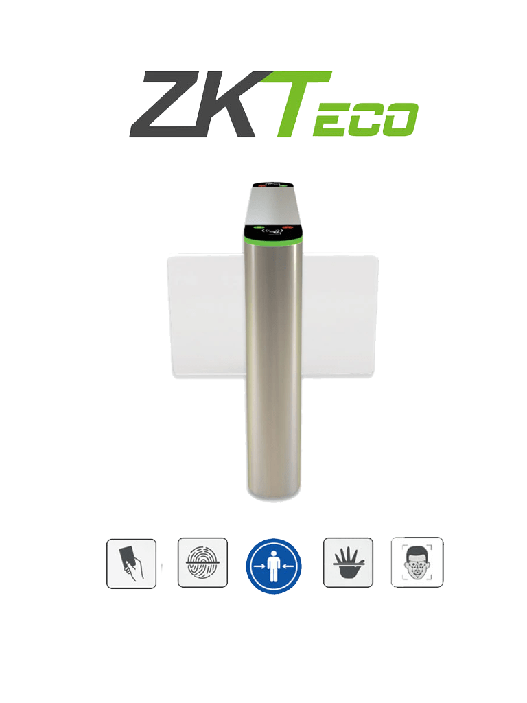 ZKTECO SBTL320 – Barrera Peatonal Central Abatible Acero SUS304 Aletas