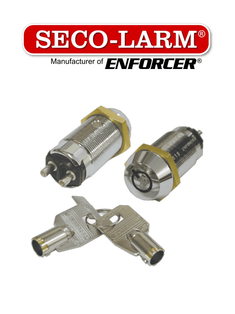 Seco-Larm SS-095-1H1 – Interruptor de bloqueo de llave tubular. SEC122