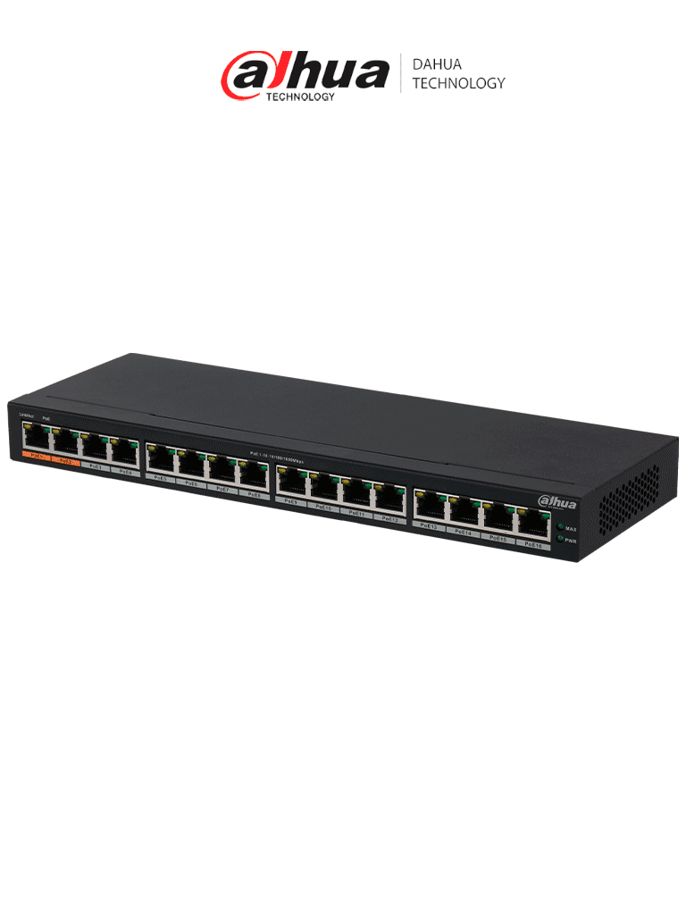 DAHUA DH-PFS3016-16GT-190 – Switch Poe Gigabit de 16 Puertos PoE Gigab