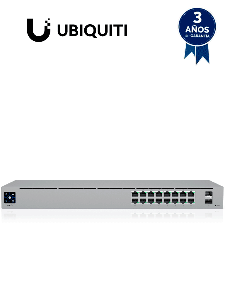 UBIQUITI USW-16-POE – Switch Capa 2 de 16 Puertos 8 Puertos PoE 802.3a