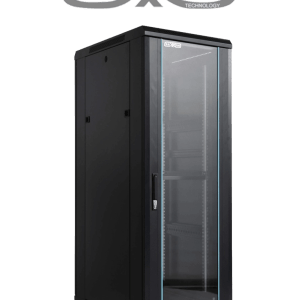 SAXXON SXR32U6632S – Gabinete de Piso 32UR, Negro, Puerta de Vidrio Te SAXXON SXR32U6632S – Gabinete de Piso 32UR, Negro, Puerta de Vidrio Te