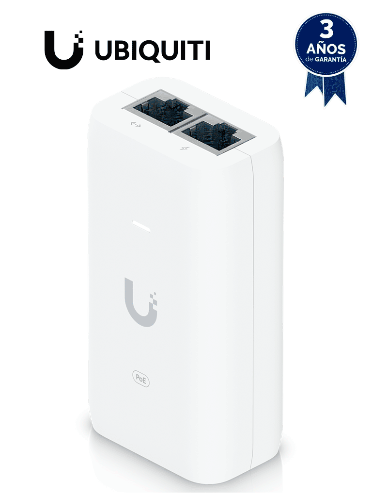 UBIQUITI U-POE-af – Inyector PoE Gigabit para equipos Ubiquiti, 48 VDC