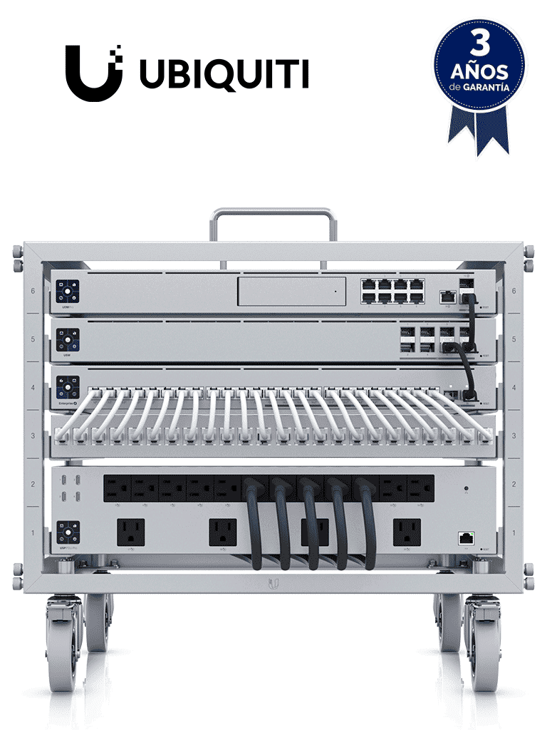 UBIQUITI U-RACK-6U-TL – Mini Rack abierto con ruedas, 6U, Patchpanel d