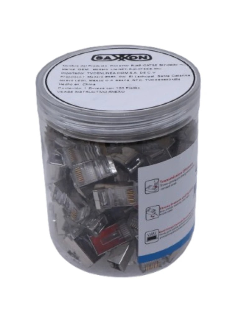 TCE LN-NET-RJCAT5EB-30u – Bote con 100 Plugs RJ45 Cat5e Blindado, Chap