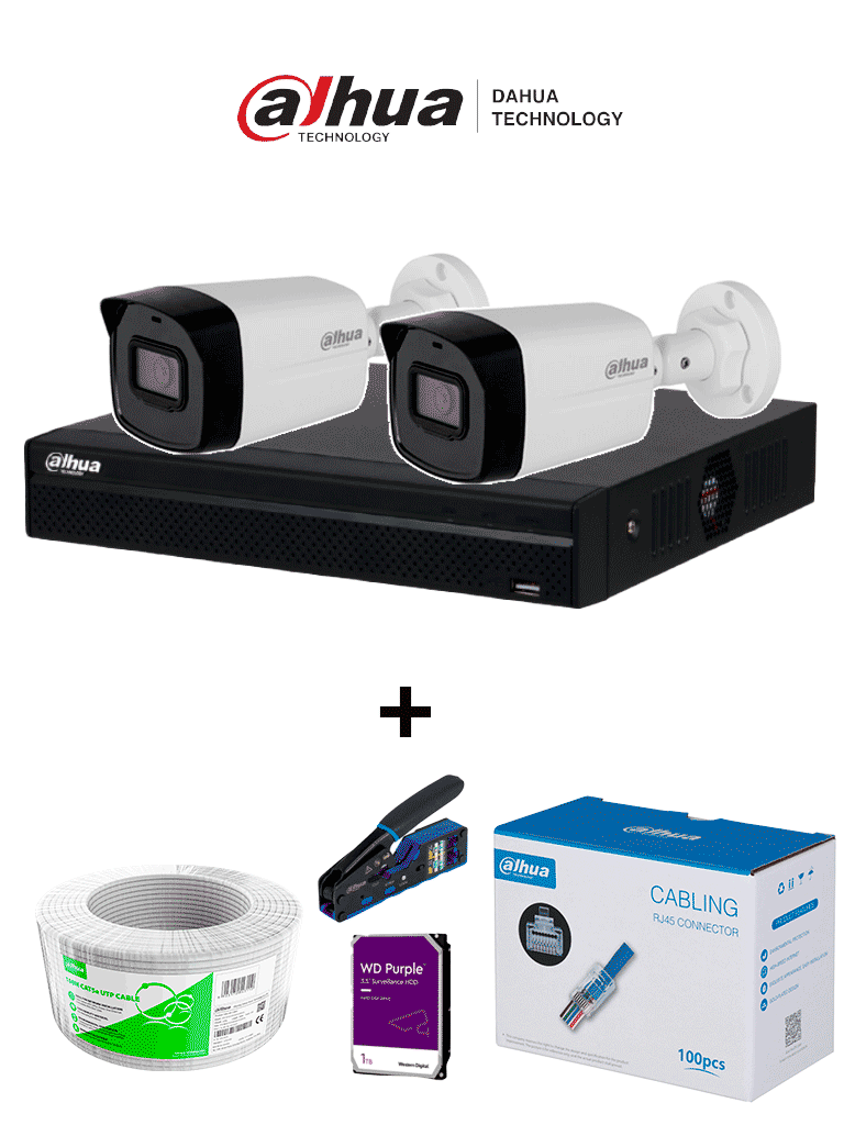Bundle NVR+2BulletIP -Compra 1 NVR NVR1104HS-P-S3 de 4 Canales y lléva