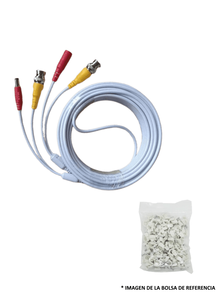TCE-BNC10WLMG5-Paquete de Cable Siamés Armado Blanco de 10 Metros con TCE-BNC10WLMG5-Paquete de Cable Siamés Armado Blanco de 10 Metros con