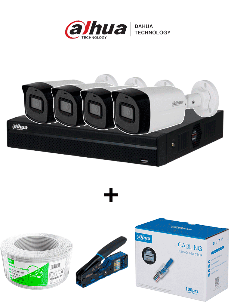Bundle NVR+4BulletIP -Compra 1 NVR NVR1104HS-P-S3 de 4 Canales y lléva