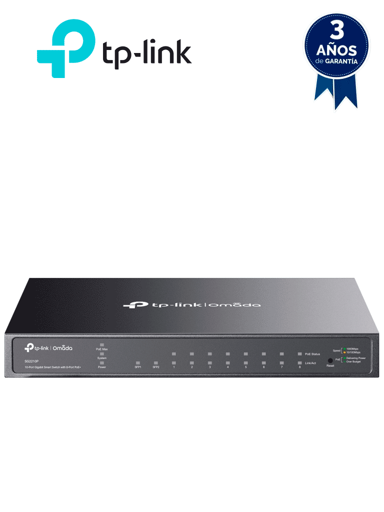 TP-LINK TL-SG2210P – Switch PoE JetStream SDN administrable con 8 puer