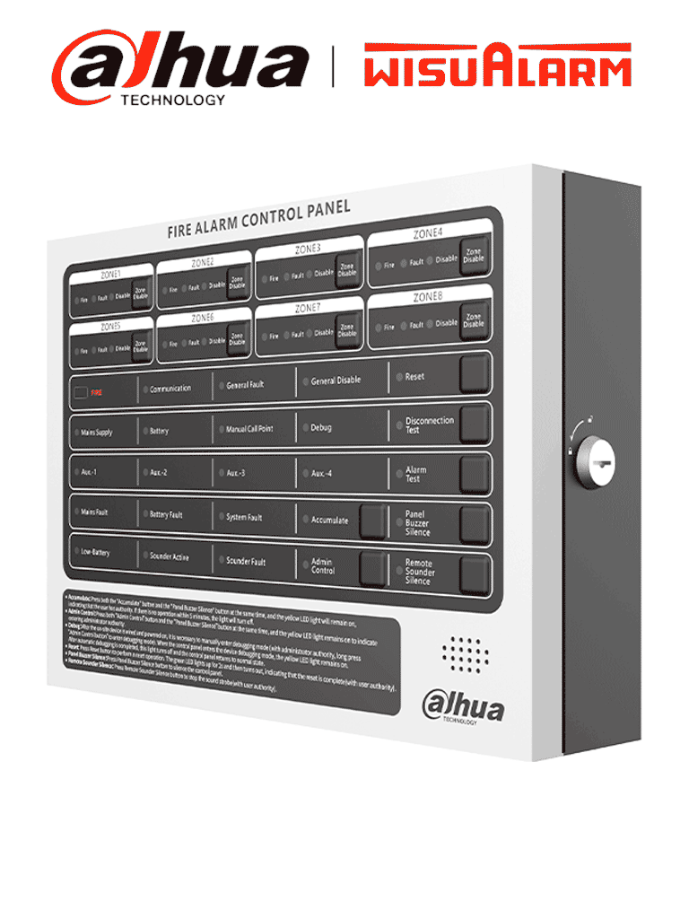 DAHUA WISUALARM DHI-HY-C102-8 – Panel de Alarma Contra Incendios Conve