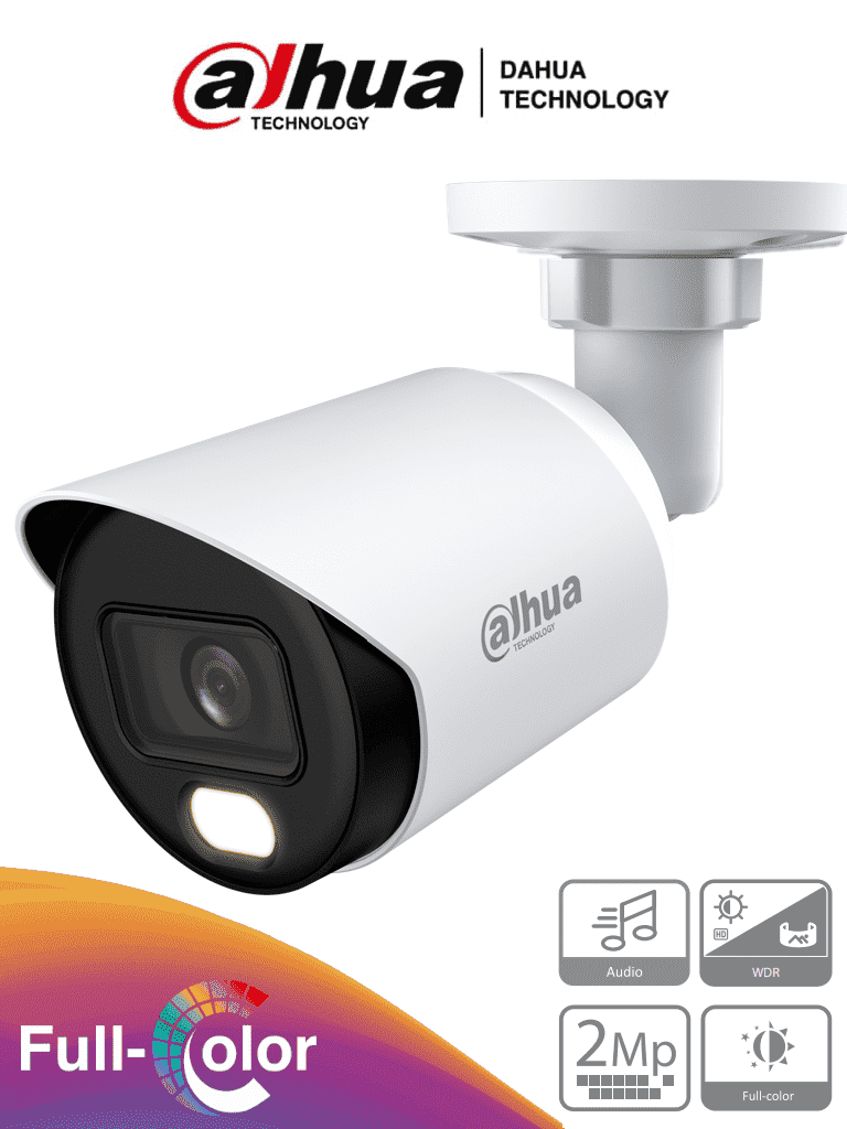 DAHUA DH-HAC-HFW1239TN-A-LED-0360B-S3 – Cámara Bullet Full Color de 2