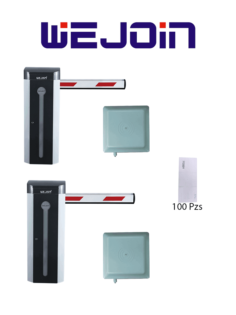 WEJOIN WJCB120 Kit de 2 Barreras Vehiculares de 4M con 2 Lectoras UHF WEJOIN WJCB120 Kit de 2 Barreras Vehiculares de 4M con 2 Lectoras UHF