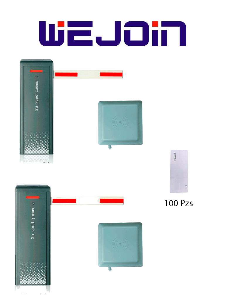 WEJOIN WJDZE2 Kit de 2 Barreras Vehiculares de 4.5M con 2 Lectoras UHF