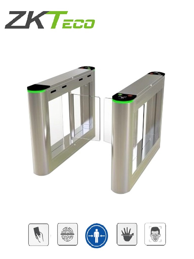 ZKTECO SBTL300 -Barrera Peatonal Tipo Swing Bidirecc. 2 Chasis Acero S