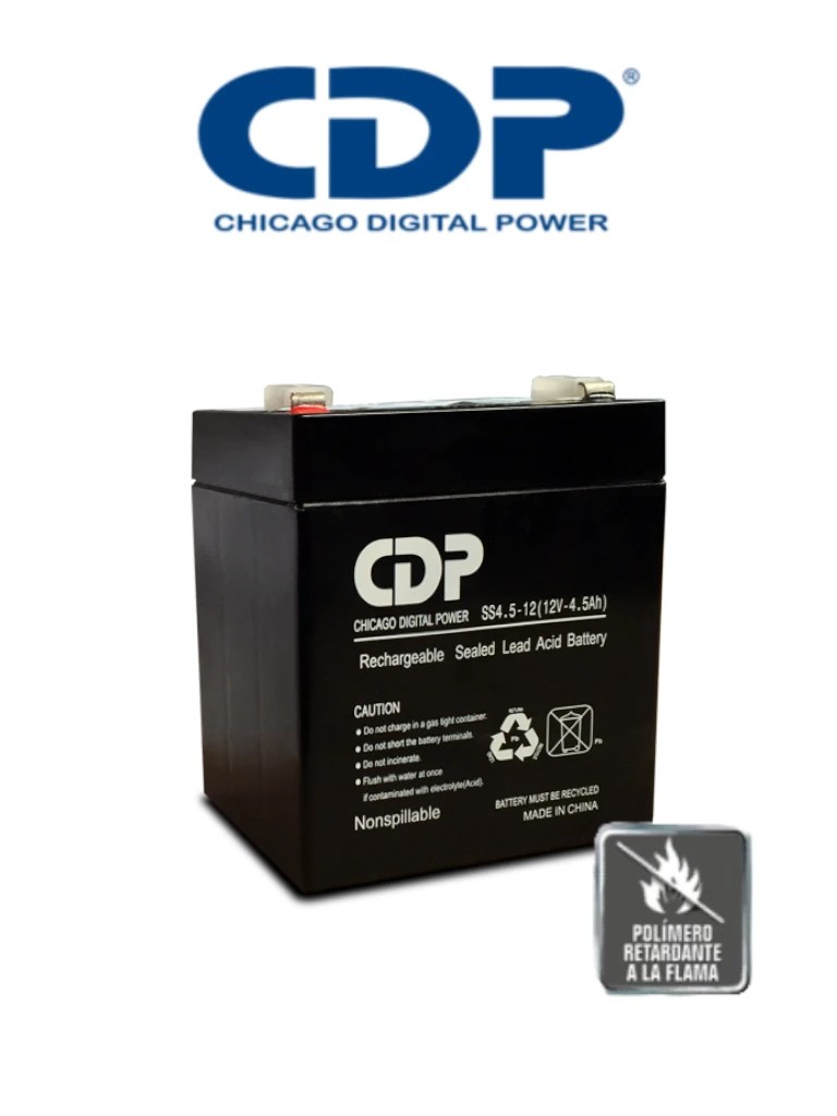 CDP B-12-4.5 SLB 12-4.5 – Batería de respaldo de 12V a 4.5AH Batería l CDP B-12-4.5 SLB 12-4.5 – Batería de respaldo de 12V a 4.5AH Batería l