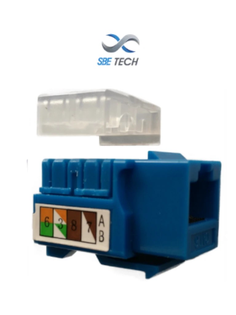 SBETECH JACKC6BL- Módulo jack keystone RJ45, 8 hilos, CAT 6, compatibl