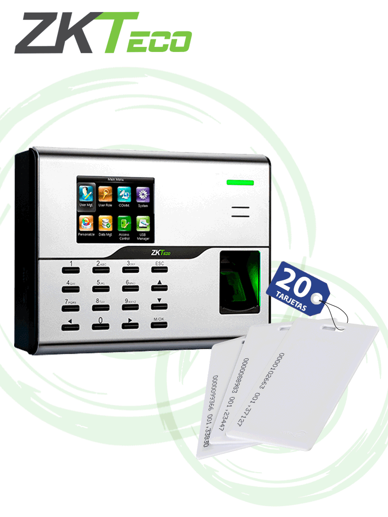 ZKTECO UA860IDCARDPAK – Control de Acceso y Asistencia Simple con 20 t
