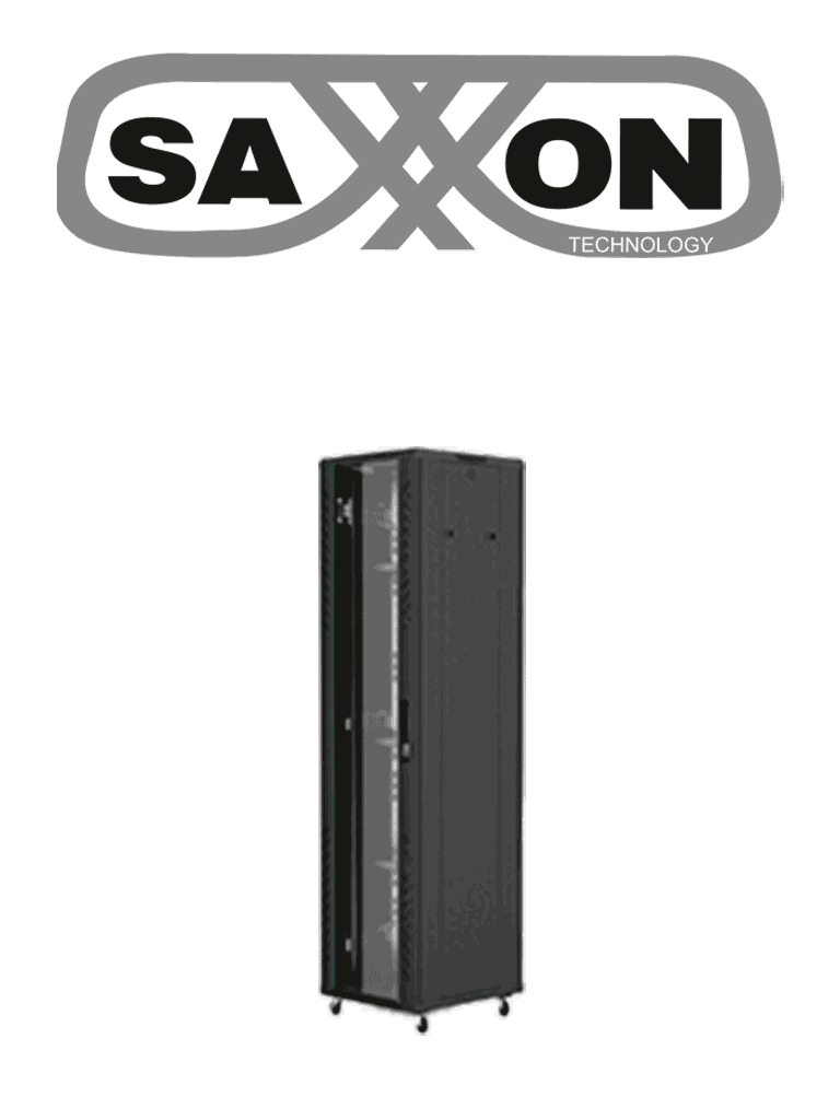 SAXXON SXR37U6637S – Gabinete de Piso color Negro 37UR Puerta de Vidri