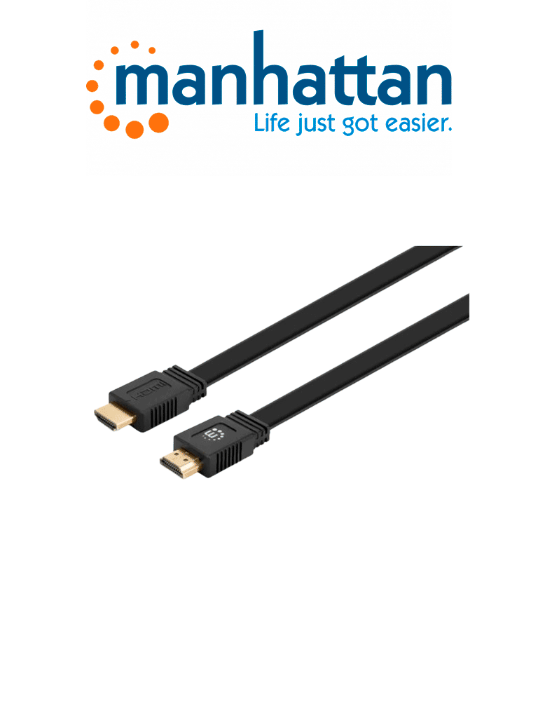 MANHATTAN 355629 – Cable HDMI plano de Alta Velocidad con Ethernet 4K