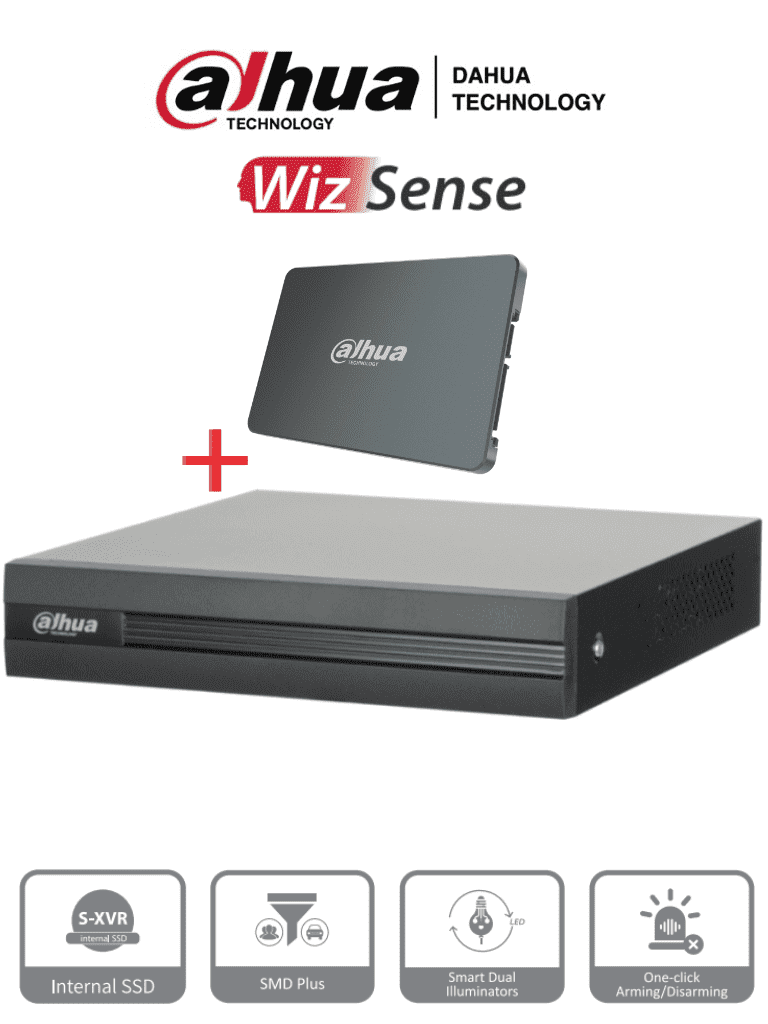 DAHUA XVR1B04H-I-SSD – DVR de 4 Canales 5 Megapixeles Lite Con Disco S