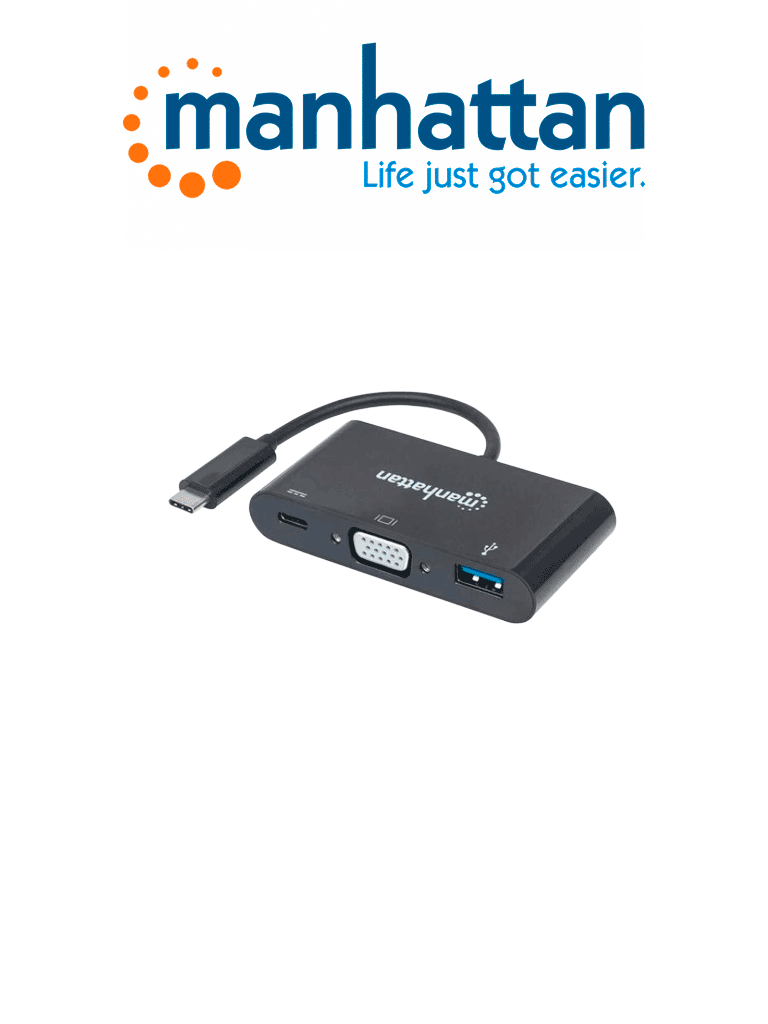 MANHATTAN 152044 – Docking Station USB Tipo-C y VGA SuperSpeed, USB 3.