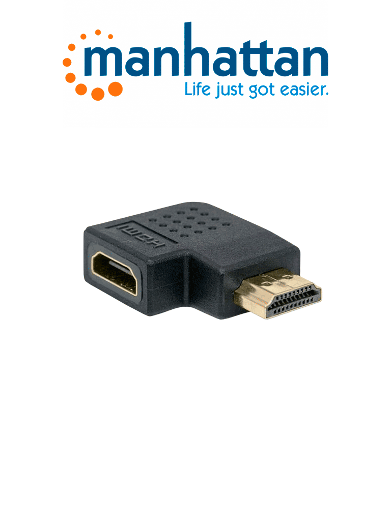MANHATTAN 353489 – Adaptador HDMI HDMI A Hembra a A Macho, ángulo izqu