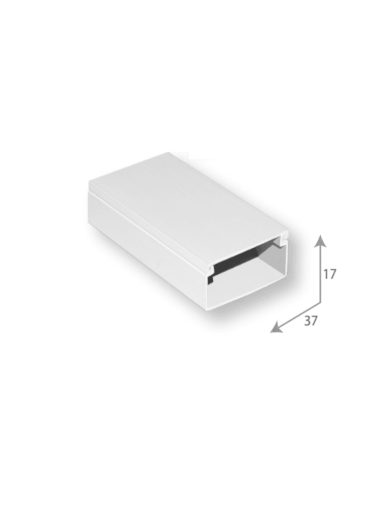 SBE TECH SEB-1737 – Canaleta plástica PVC Una vía Alto 1.7 cm, Ancho 3