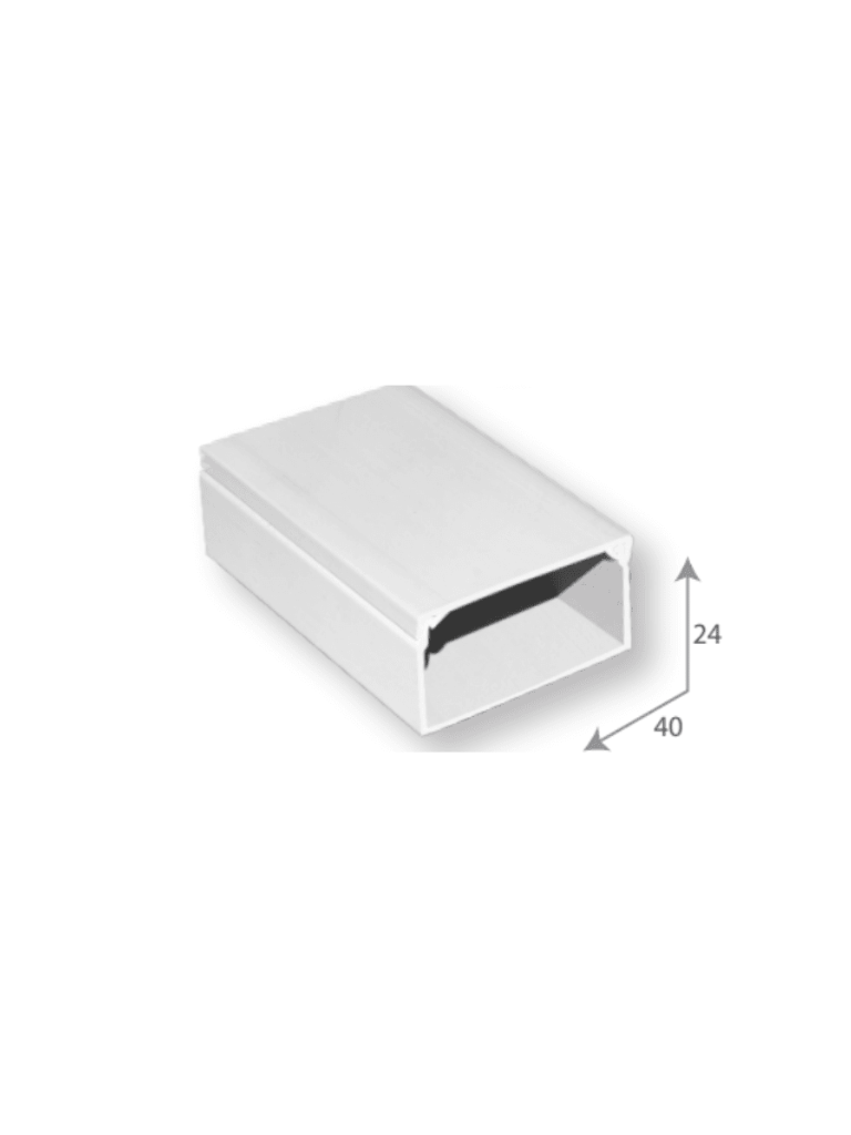SBE TECH SBE-2440 – Canaleta plástica PVC Una vía Alto 2.4 cm, Ancho 4