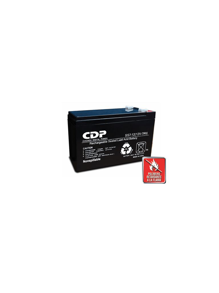 CDP Batería – B-12 7 SLB 12-7 Batería Modelo B-12 7 12V a 7A Libre de