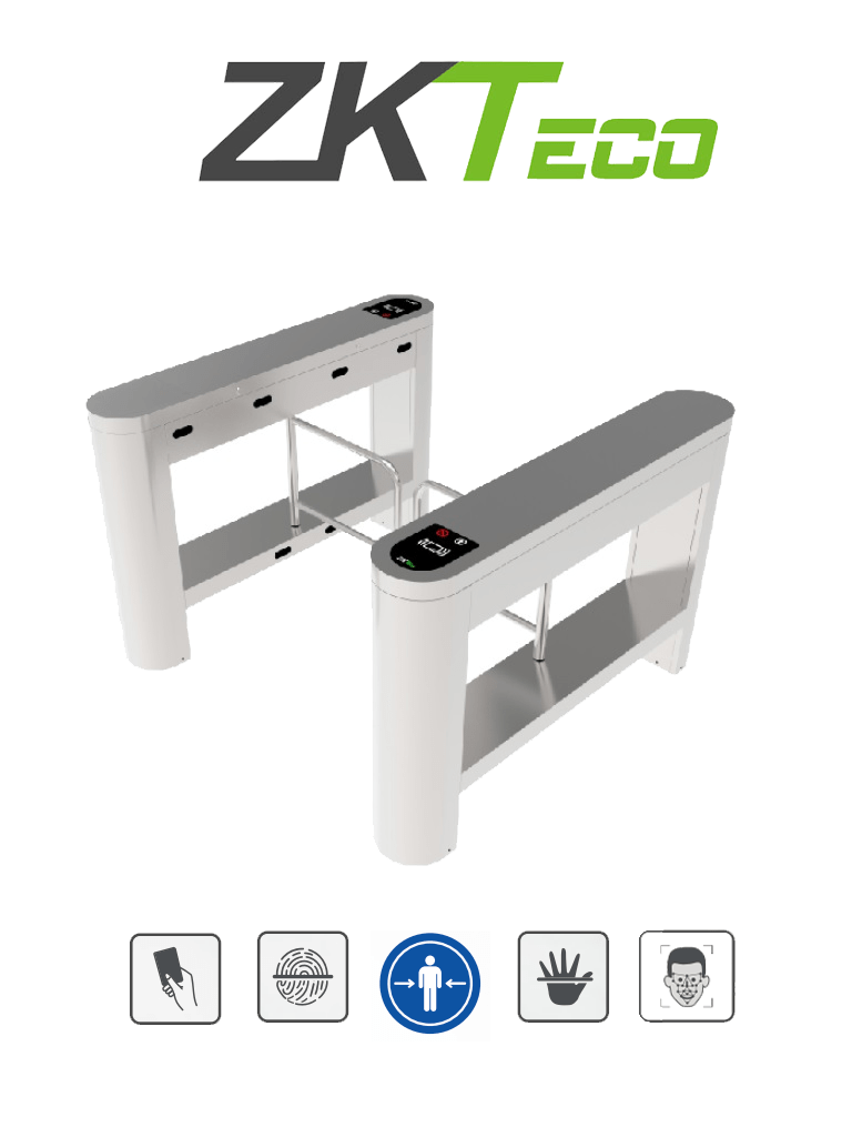 ZKTECO PROENTRANCE SB01FP – Barrera Peatonal de Acero Inoxidable un Ca