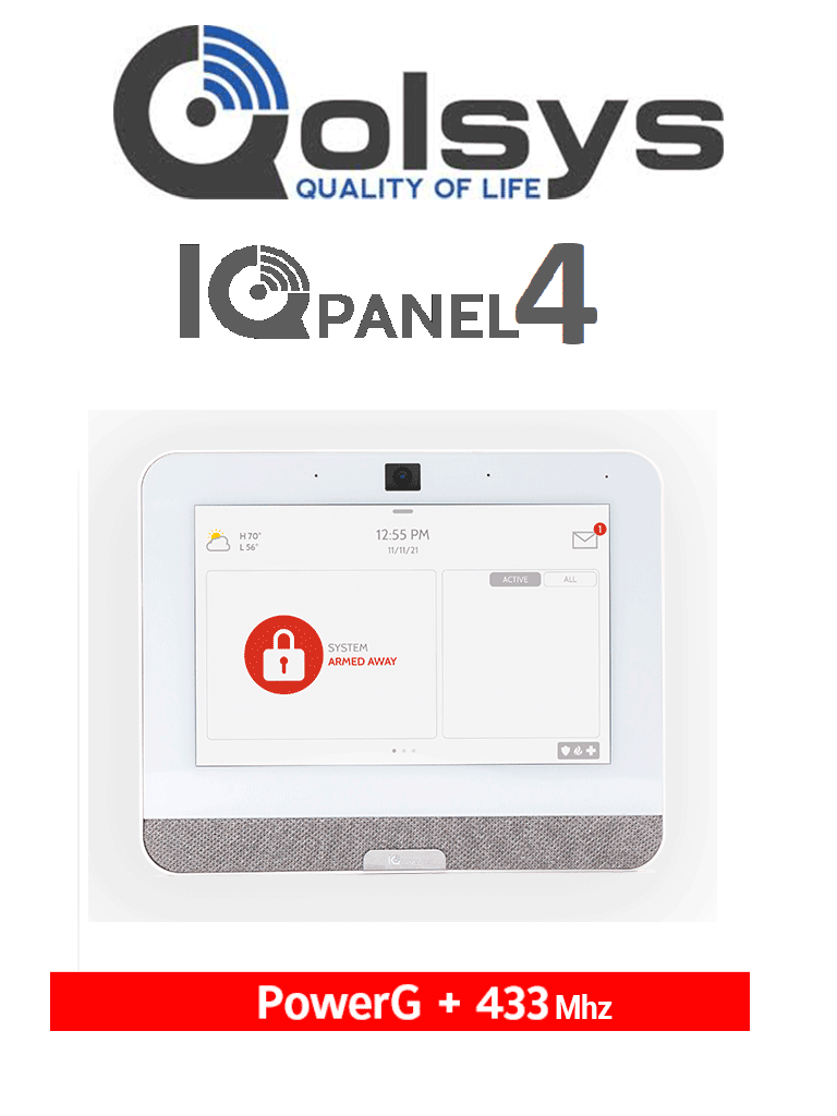 QOLSYS IQP4005 – Sistema de Alarma IQPanel4 Autocontenido , con Pantal QOLSYS IQP4005 – Sistema de Alarma IQPanel4 Autocontenido , con Pantal