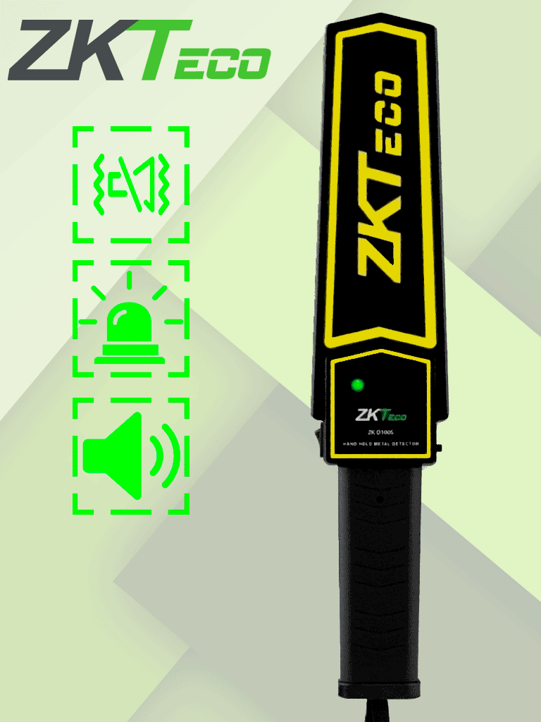 ZKTECO D100S – Detector portátil con batería de litio, alarma configur
