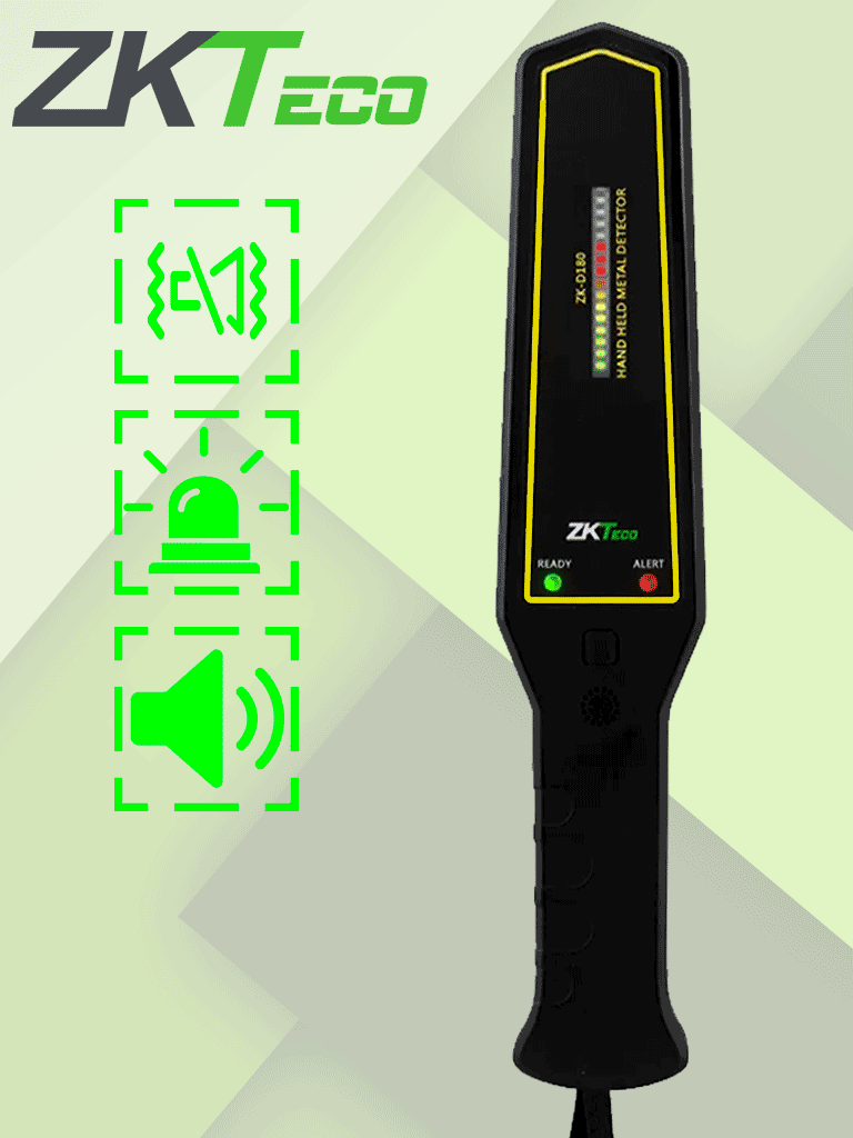 ZKTECO D180 – Detector de metales portátil con alta sensibilidad, indi