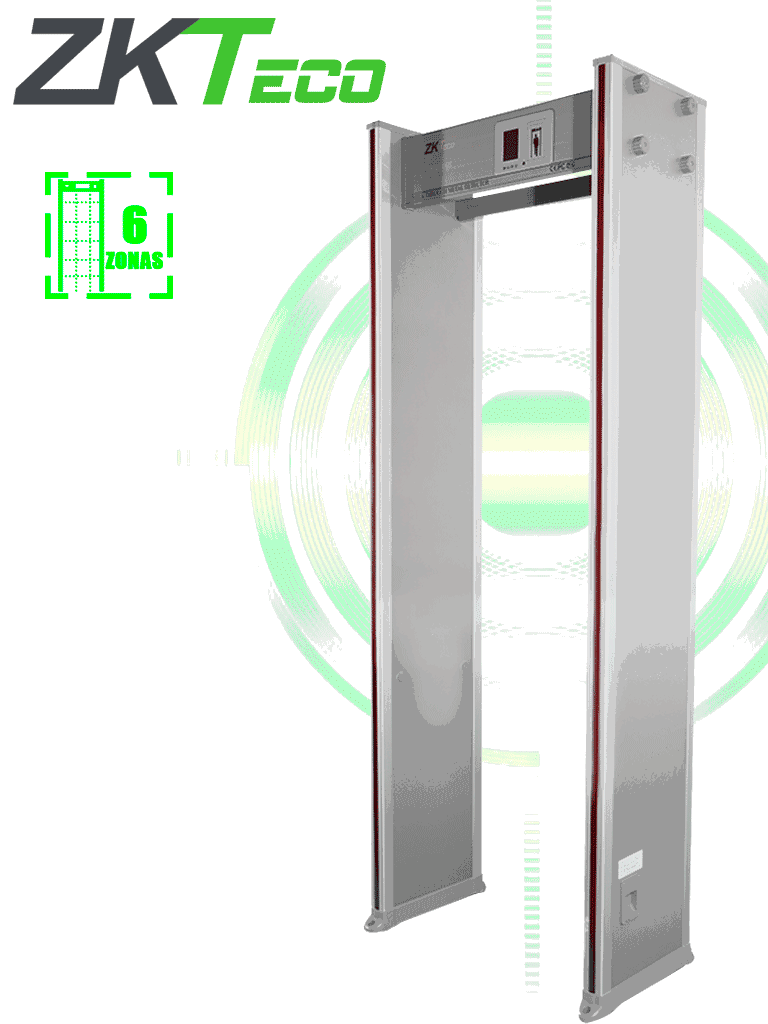 ZKTECO D1065 – Arco detector de metal con 6 zonas de detección, 100 ni