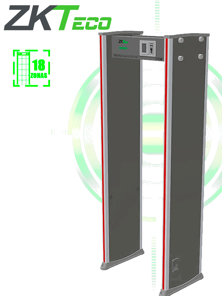 ZKTECO ZKD2180 – Arco detector de metales con 18 zonas de detección, p